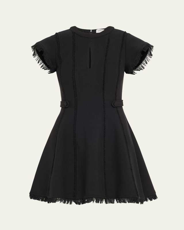 Anielle Fringe Short-Sleeve Mini Dress